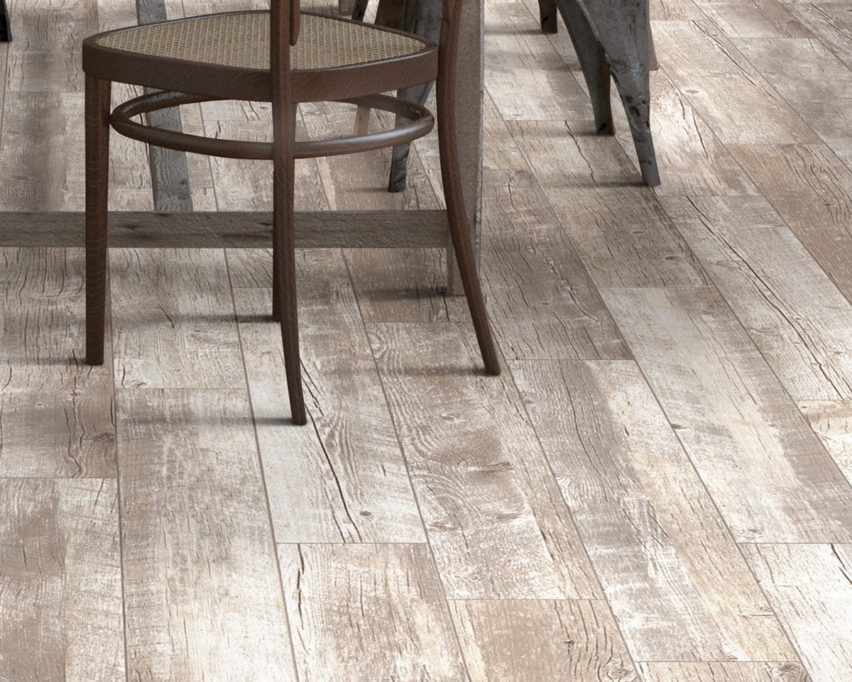 Style Selections Natural Timber Whitewash 6-in x 36-in Porcelain Wood Look Tile (Common: 6-in x 36-in; Actual: 35.96-in x 5.79-in)
