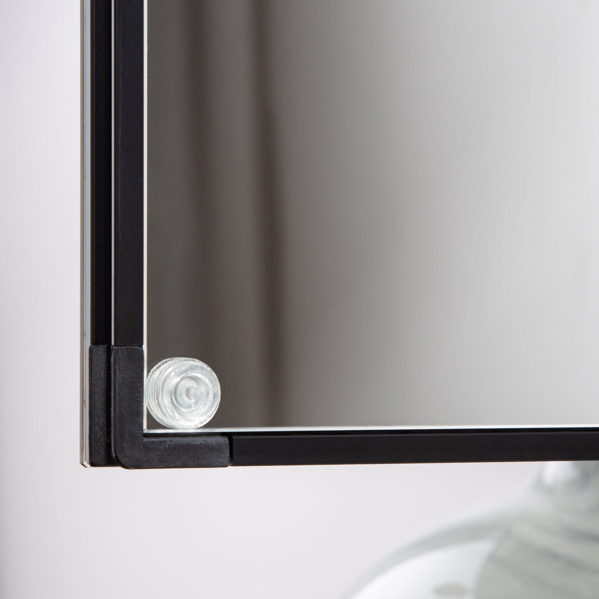 Forclover MA 20-in x 26-in Surface Mount Silver and Black Mirrored Soft Close Medicine Cabinet