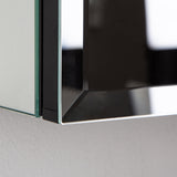 Forclover MA 20-in x 26-in Surface Mount Silver and Black Mirrored Soft Close Medicine Cabinet