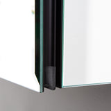 Forclover MA 20-in x 26-in Surface Mount Silver and Black Mirrored Soft Close Medicine Cabinet