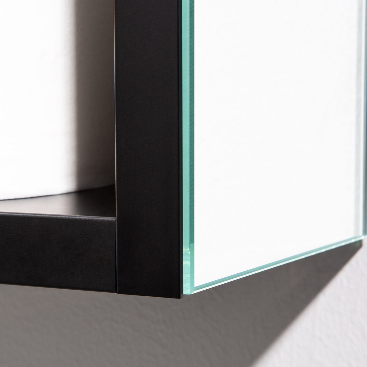 Forclover MA 20-in x 26-in Surface Mount Silver and Black Mirrored Soft Close Medicine Cabinet