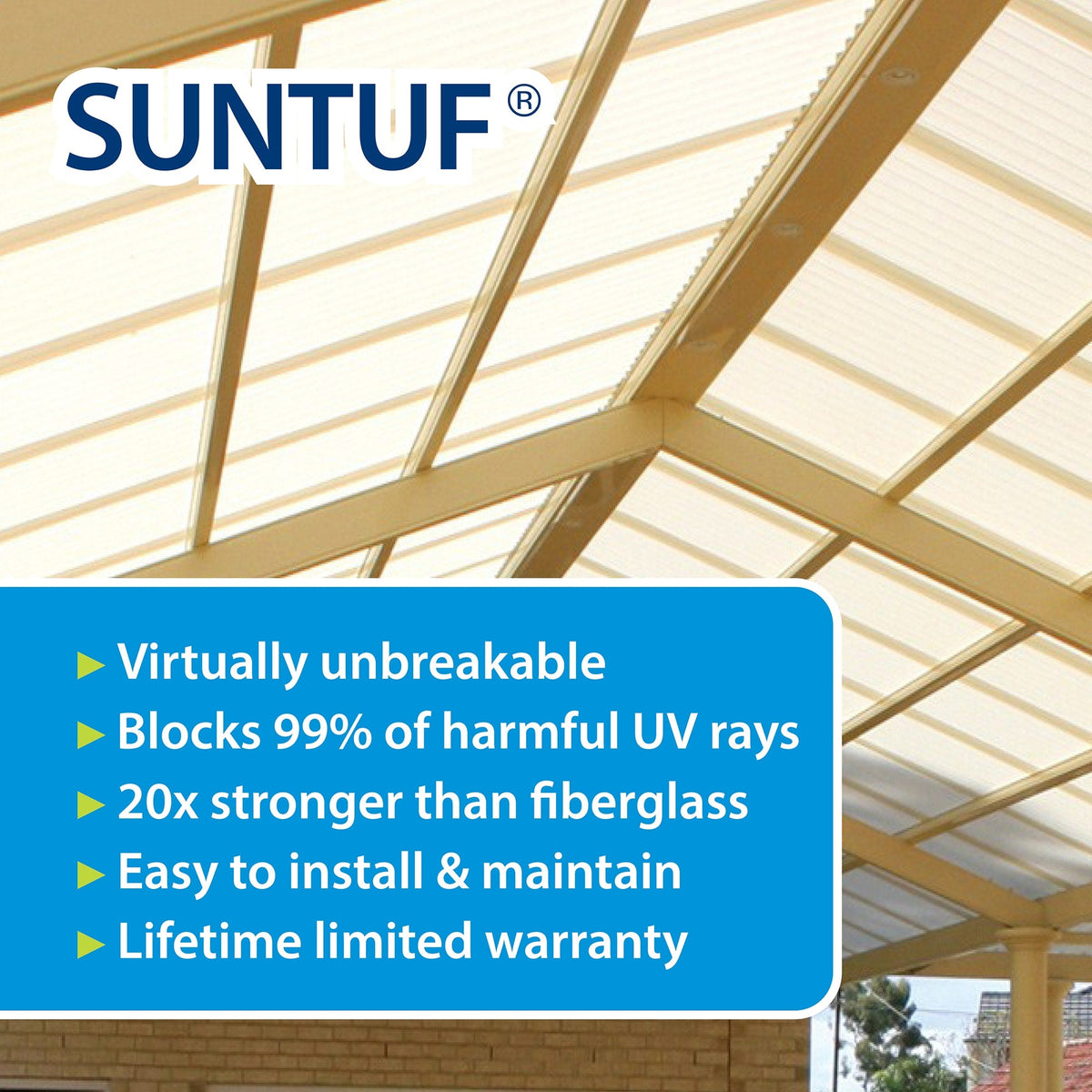 SUNTUF 2-ft x 6-ft Corrugated Solar Grey Polycarbonate Roof Panel, 10-Pack