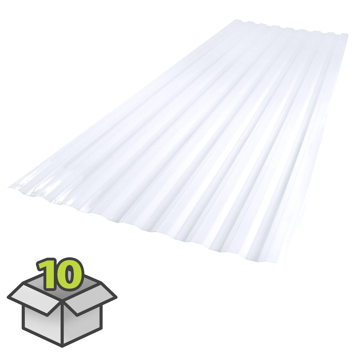 SUNTUF 2-ft x 6-ft Corrugated Clear Polycarbonate Roof Panel, 10-Pack