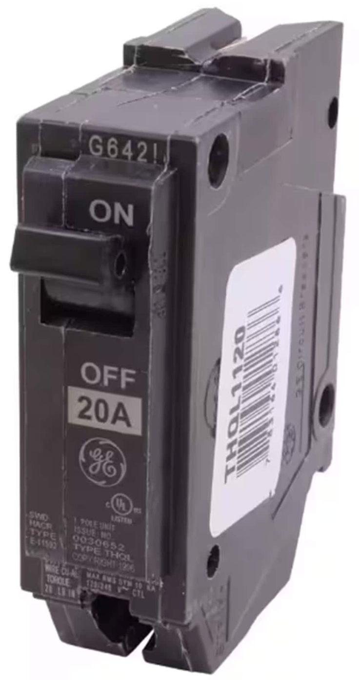 GE Q-Line THQL 20-Amp 1-Pole Standard Trip Circuit Breaker