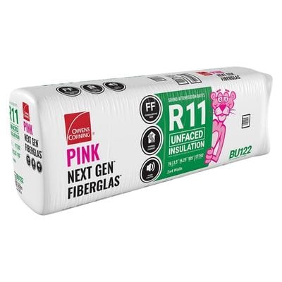 Owens Corning R-11 Unfaced Fiberglass Insulation Batts, 3.5 in. x 15.25 in. x 105 in. (4 Bags)