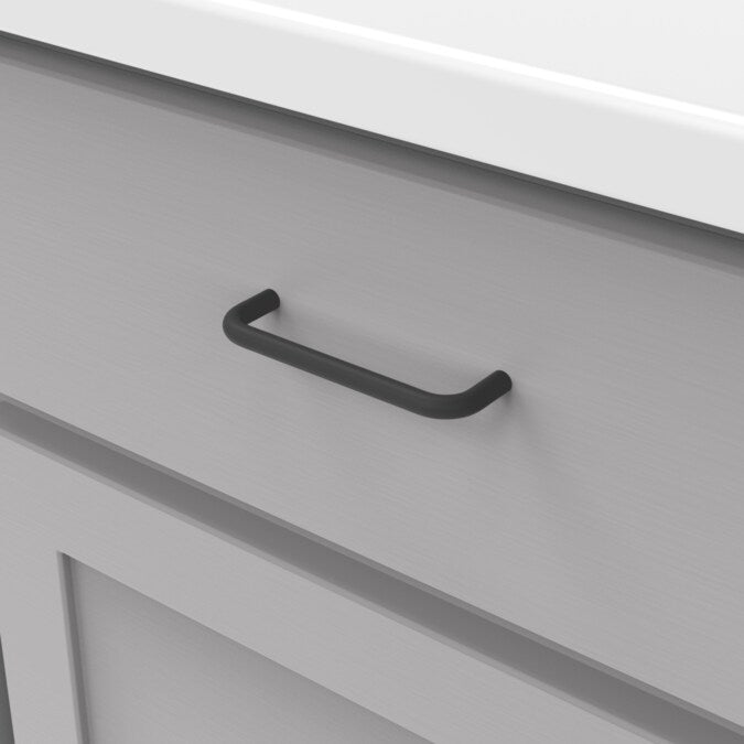 Hickory Hardware Wire Pulls 3-3/4-in (96mm) Center to Center Matte Black Rectangular Handle Drawer Pull