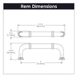 Hickory Hardware Cottage 3-in (76mm) Center to Center Matte Black Rectangular Handle Drawer Pull