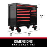CRAFTSMAN V-Series 41-Inch Rolling Tool Cabinet with 11 Drawers - Black