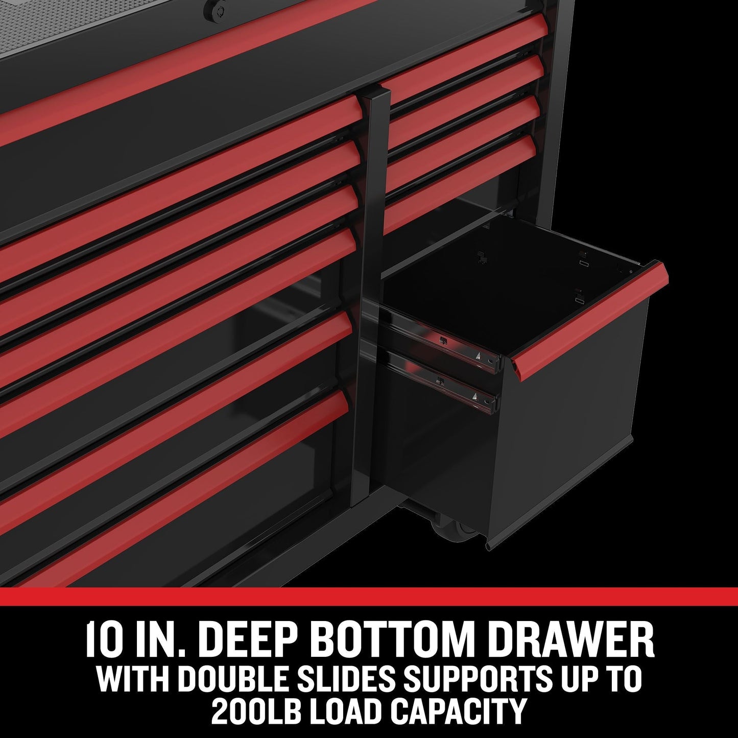 CRAFTSMAN V-Series 52-Inch 12-Drawer Steel Rolling Tool Cabinet - Black