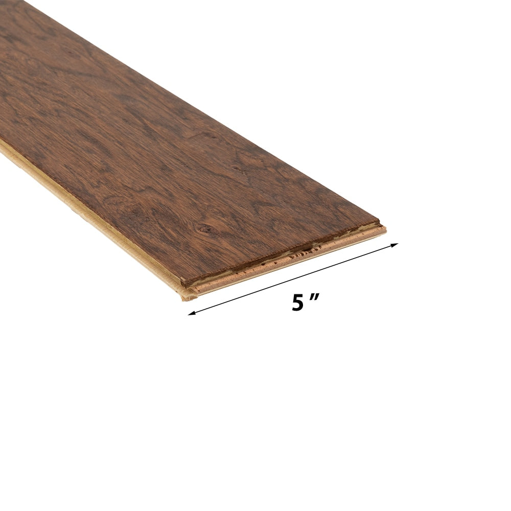 allen + roth Hickory Provincial hardwood flooring — carton and plank detail