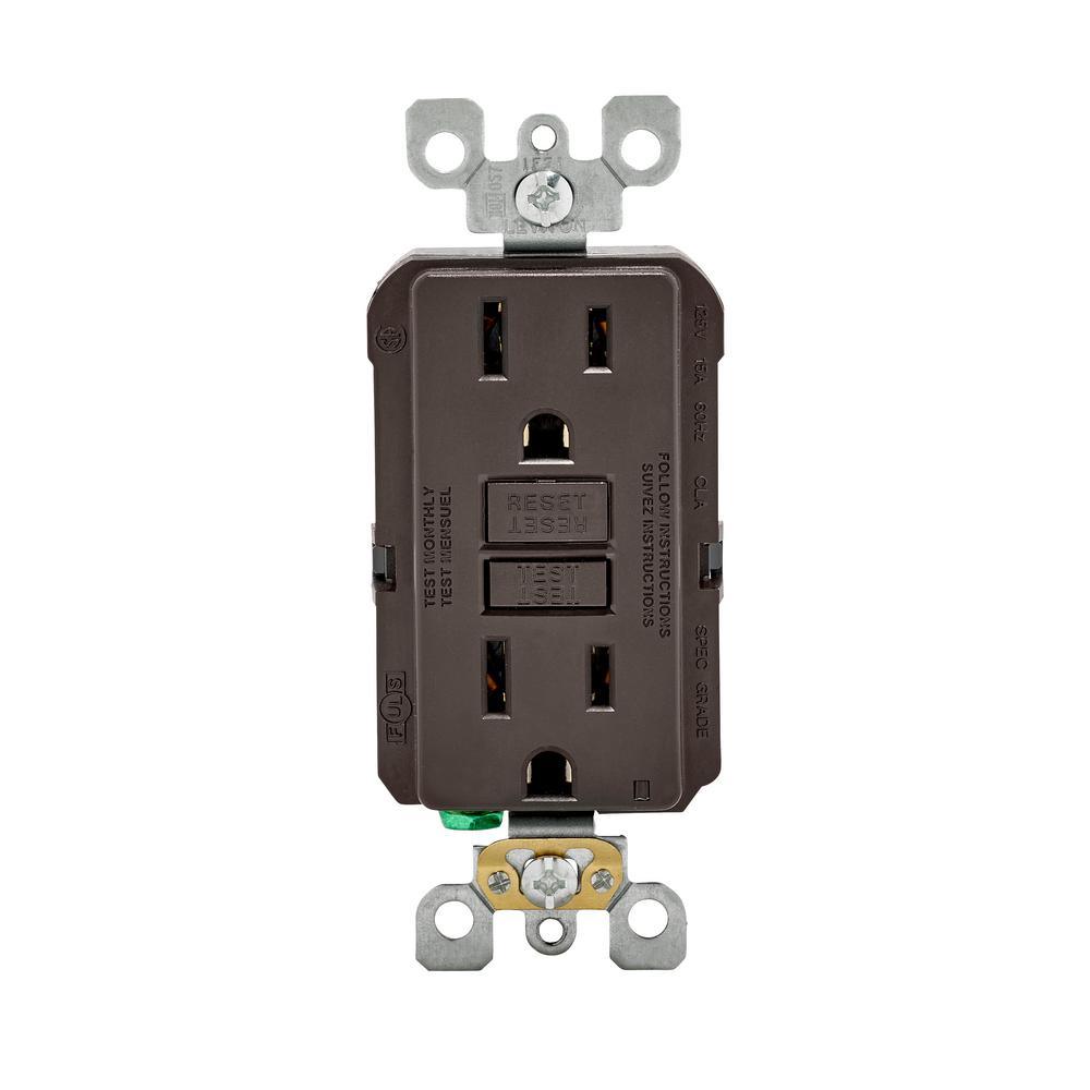 15 Amp Self-Test SmartlockPro Slim GFCI Duplex Outlet, White (3-Pack) - Super Arbor