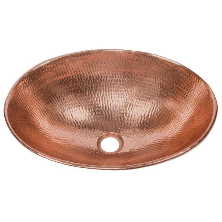 Premier Copper Products Oval Wired Rim Hammered Copper Vessel Sink in Polished Copper