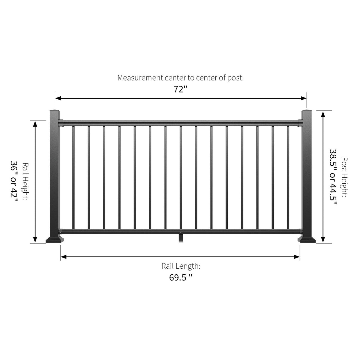 Fiberon CitySide Contemporary Matte Finish Aluminum Deck Rail Kit