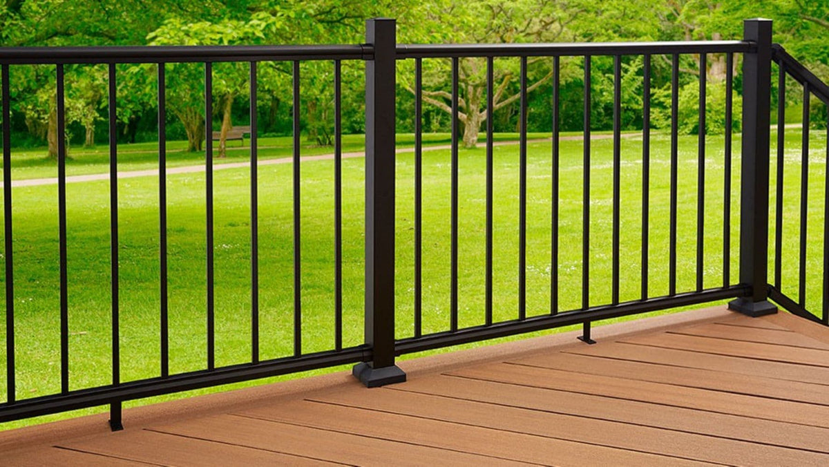 Fiberon CitySide Contemporary Matte Black Aluminum Deck Corner Post