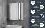 Forclover 20-in x 26-in Lighted LED Fog Free Surface/Recessed Mount Silver Mirrored Medicine Cabinet with Outlet