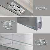 Forclover 20-in x 26-in Lighted LED Fog Free Surface/Recessed Mount Silver Mirrored Medicine Cabinet with Outlet