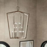 Kichler Abbotswell 16-Light Polished Nickel Traditional Lantern Led, Large Hanging Pendant Light