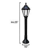 Polaris Solar Medium 1-Light Black Resin LED Outdoor Post Light and Bollard Lamp Post with Warm-White GS LED Bulb