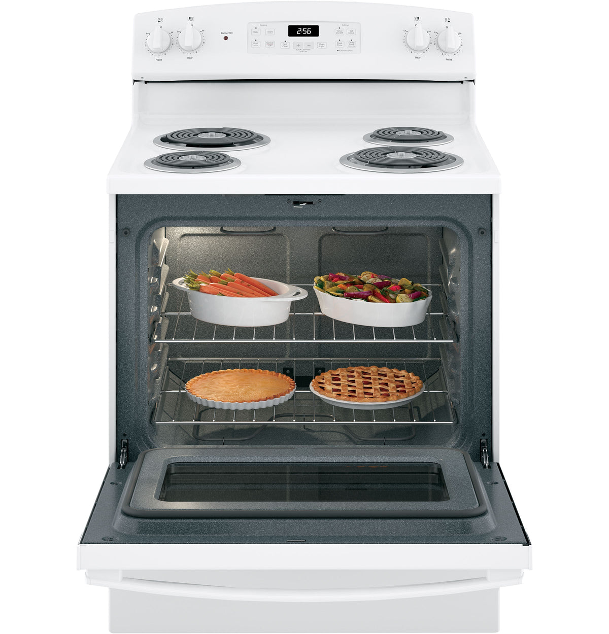 GE 30-in 4-Element 5.0-cu ft Self-Cleaning Freestanding Electric Range (White)