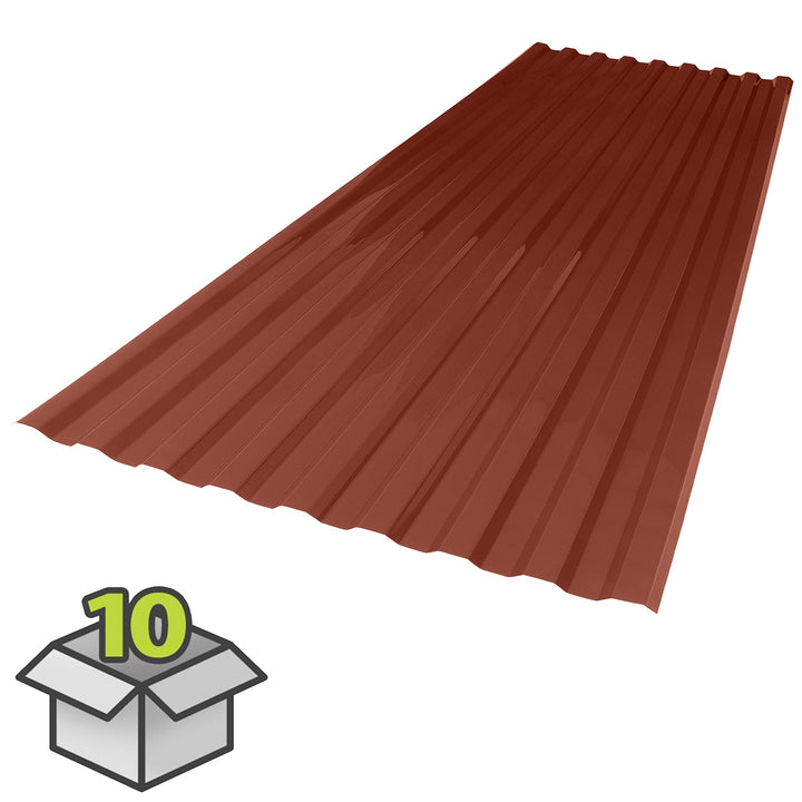 SUNTUF PALRAM 2.2-ft x 6-ft Corrugated Burgundy Polycarbonate Roof Panel, 10-Pack