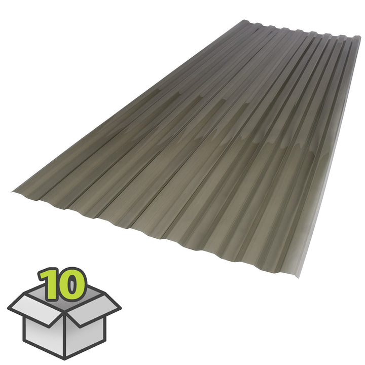 SUNTUF 2-ft x 6-ft Corrugated Solar Grey Polycarbonate Roof Panel, 10-Pack