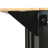 SINOFURN Black Mdf Base with Wood Top Rolling Kitchen Cart (17.7-in x 53.1-in x 37.2-in)