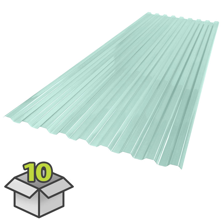 SUNTUF Suntuf 2-ft x 6-ft Corrugated Sea Green Polycarbonate Roof Panel, 10-Pack
