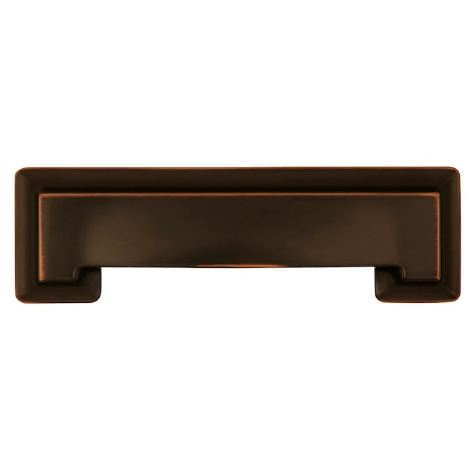 Hickory Hardware Studio 3-in or 3-3/4-in (96mm) Center to Center Oil-Rubbed Bronze Highlighted Rectangular Cup Drawer Pull