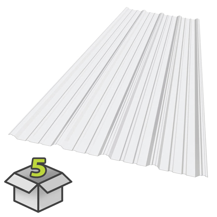 SUNSKY 3-ft x 6-ft Corrugated White Polycarbonate Roof Panel, 5-Pack