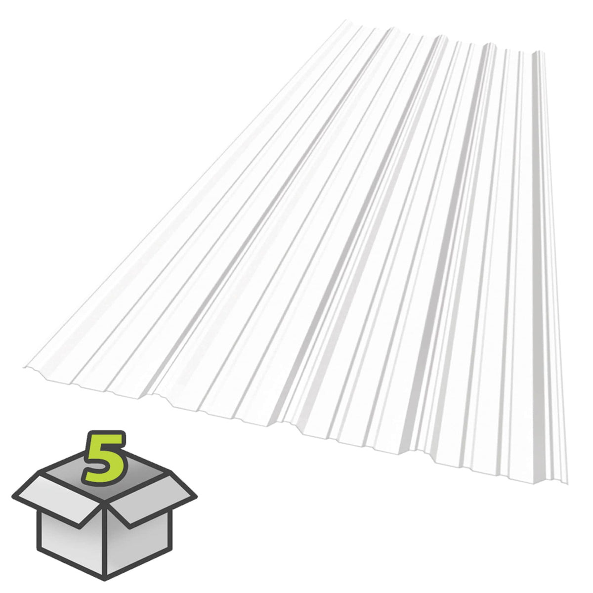 SUNSKY 3-ft x 6-ft Corrugated Clear Polycarbonate Roof Panel, 5-Pack
