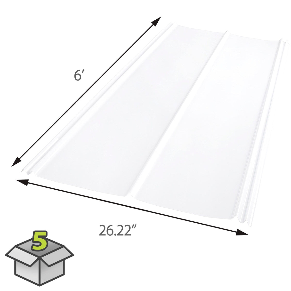 SUNSKY 2-ft x 6-ft Corrugated Clear Polycarbonate Roof Panels, 5-Pack
