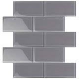 Apollo Tile (Sample) Wall Tile Ash Gray 3-in x 6-in Glossy Glass Subway Wall Tile