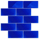Apollo Tile (Sample) Wall Tile Royal Blue 3-in x 6-in Matte Glass Brick Subway Wall Tile