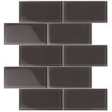 Apollo Tile Colorway Dark Gray 3-in x 6-in Matte Glass Brick Subway Wall Tile (5-sq. ft/ Carton)