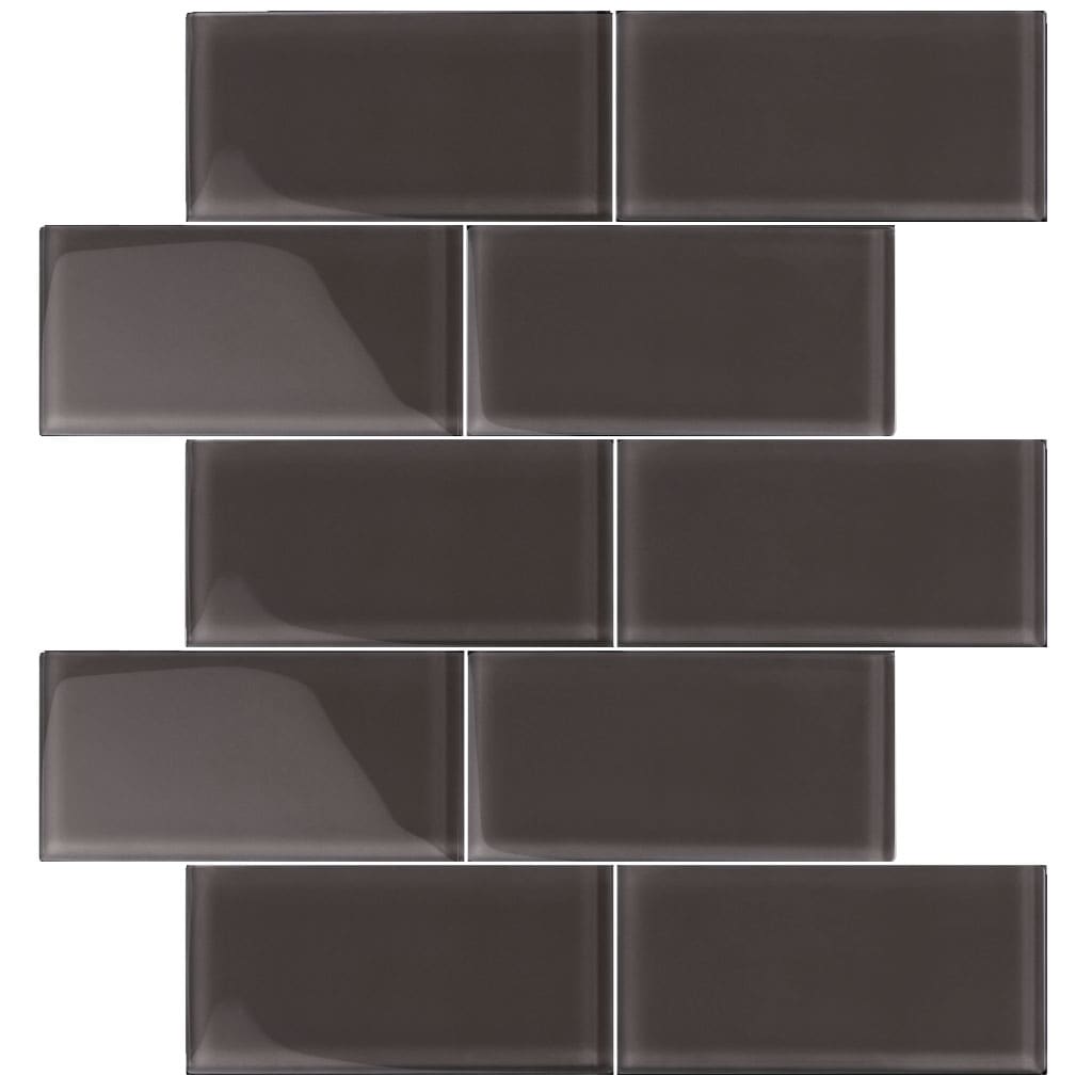 Apollo Tile (Sample) Wall Tile Dark Gray 3-in x 6-in Matte Glass Subway Wall Tile