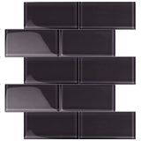 Apollo Tile (Sample) Wall Tile Black 3-in x 6-in Matte Glass Brick Subway Wall Tile