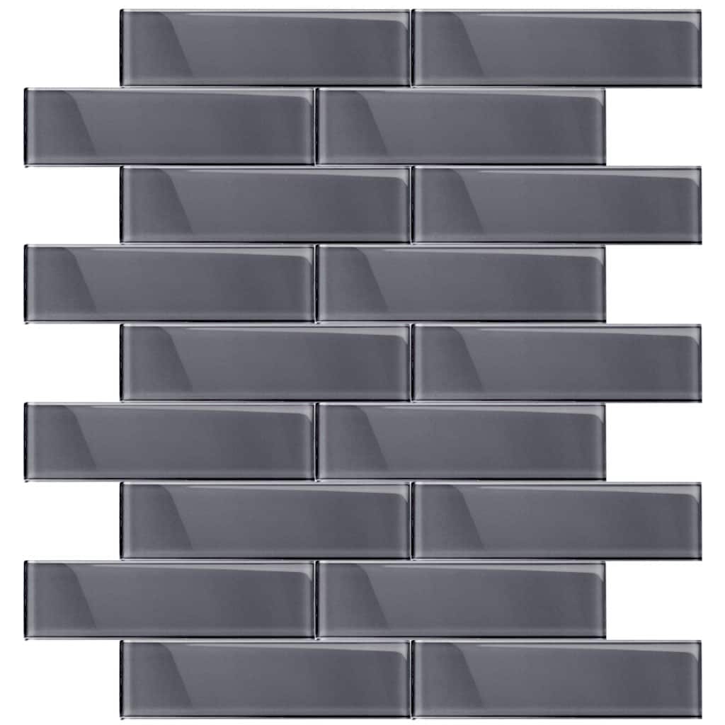 Apollo Tile (Sample) Wall Tile Ash Gray 3-in x 12-in Glossy Glass Subway Wall Tile