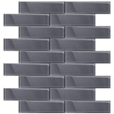 Apollo Tile (Sample) Wall Tile Ash Gray 3-in x 12-in Glossy Glass Subway Wall Tile