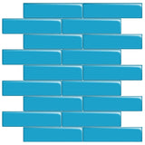Apollo Tile (Sample) Wall Tile Blue 3-in x 12-in Glossy Glass Subway Wall Tile