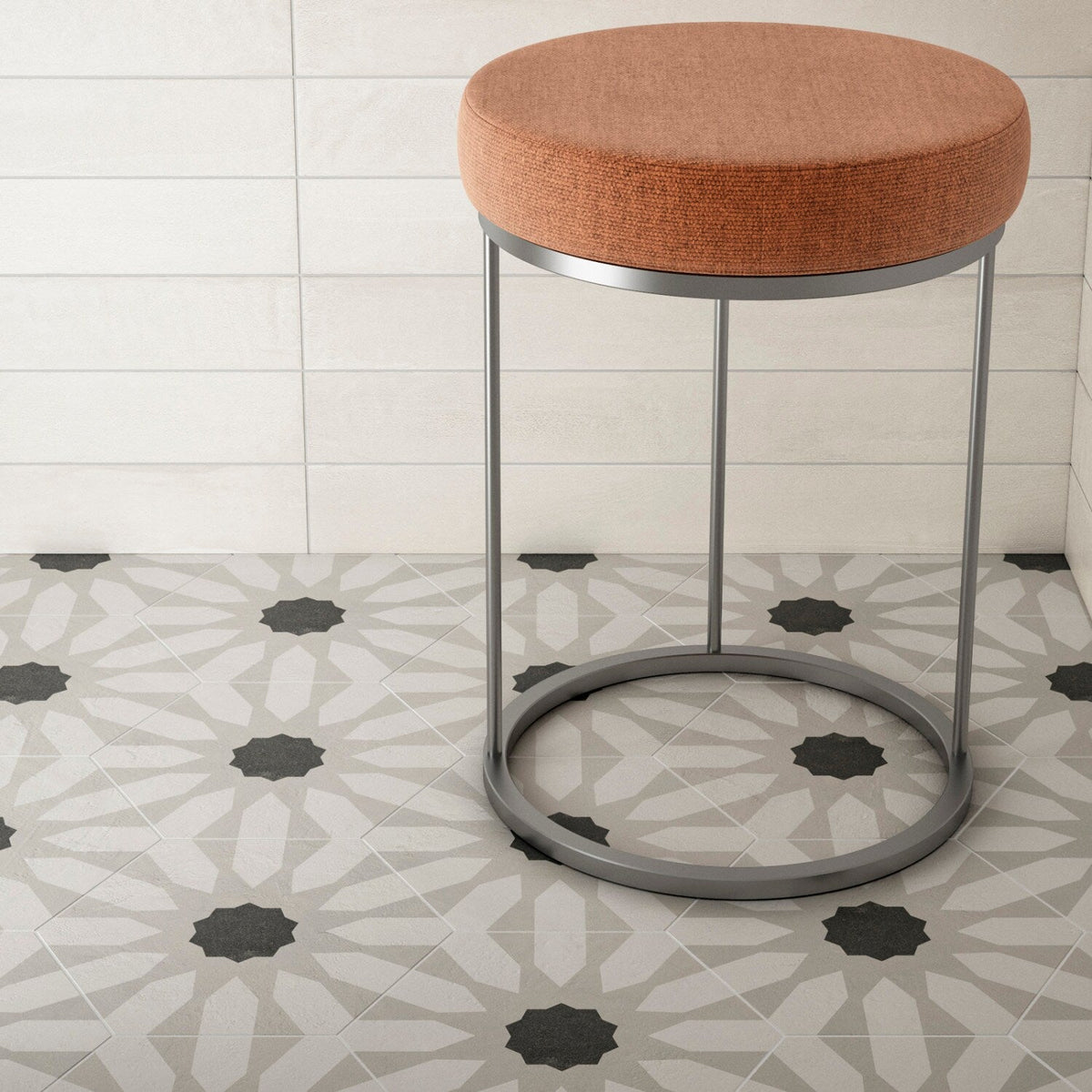Bedrosians Allora Fiore 9-in x 10-in Matte Porcelain Patterned Floor and Wall Tile (12.67-sq. ft/ Carton)