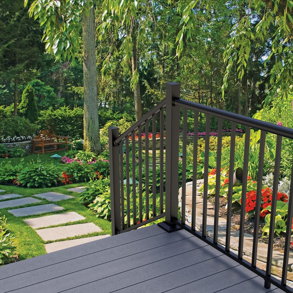 Freedom 2.5-in x 2.5-in x 4-ft Matte Black Aluminum Deck Post