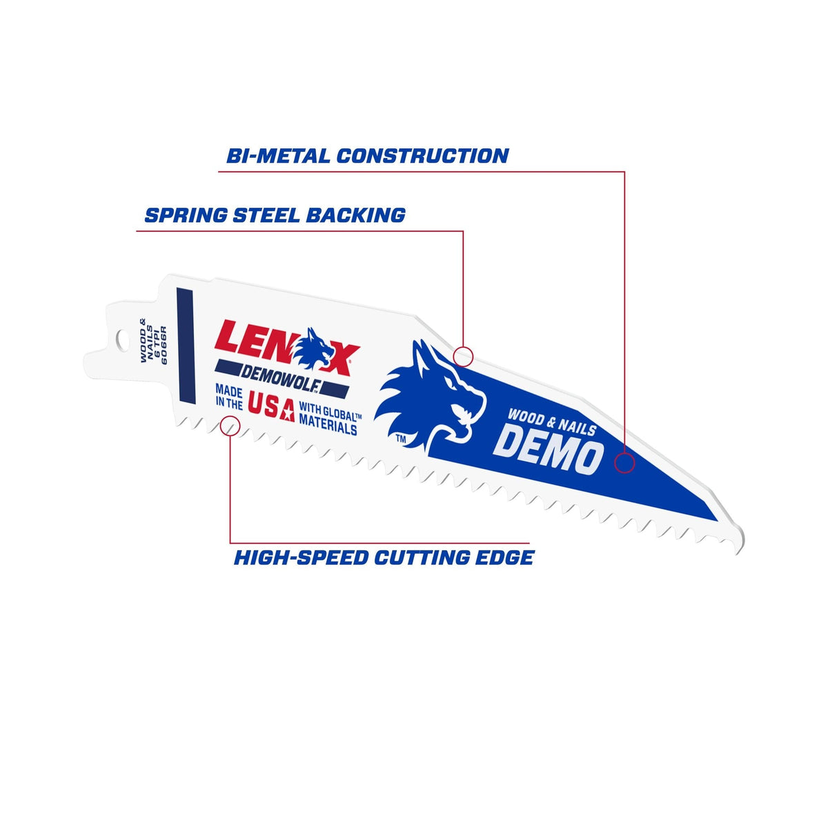 LENOX Power Blast 5-Pack 6-in 6-TPI Demolition Reciprocating Saw Blade