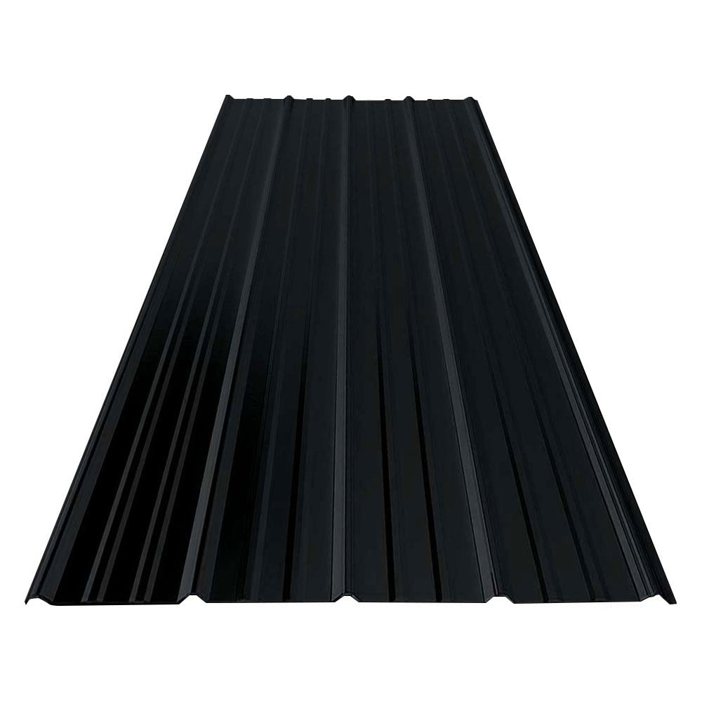 Gibraltar Building Products 3.125-ft x 8-ft SM-Rib Black Galvalume Steel Roof Panel, 29-Gauge, 36-in Coverage