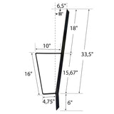 Pylex Black Matte Steel Deck Bench Bracket