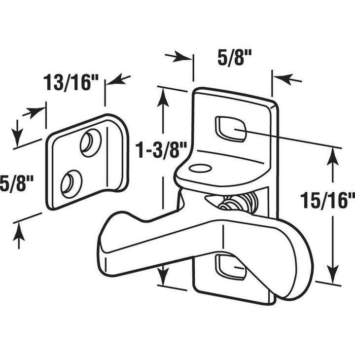 Cabinet Door Elbow Catch, Cast Aluminum, Bronze Finish