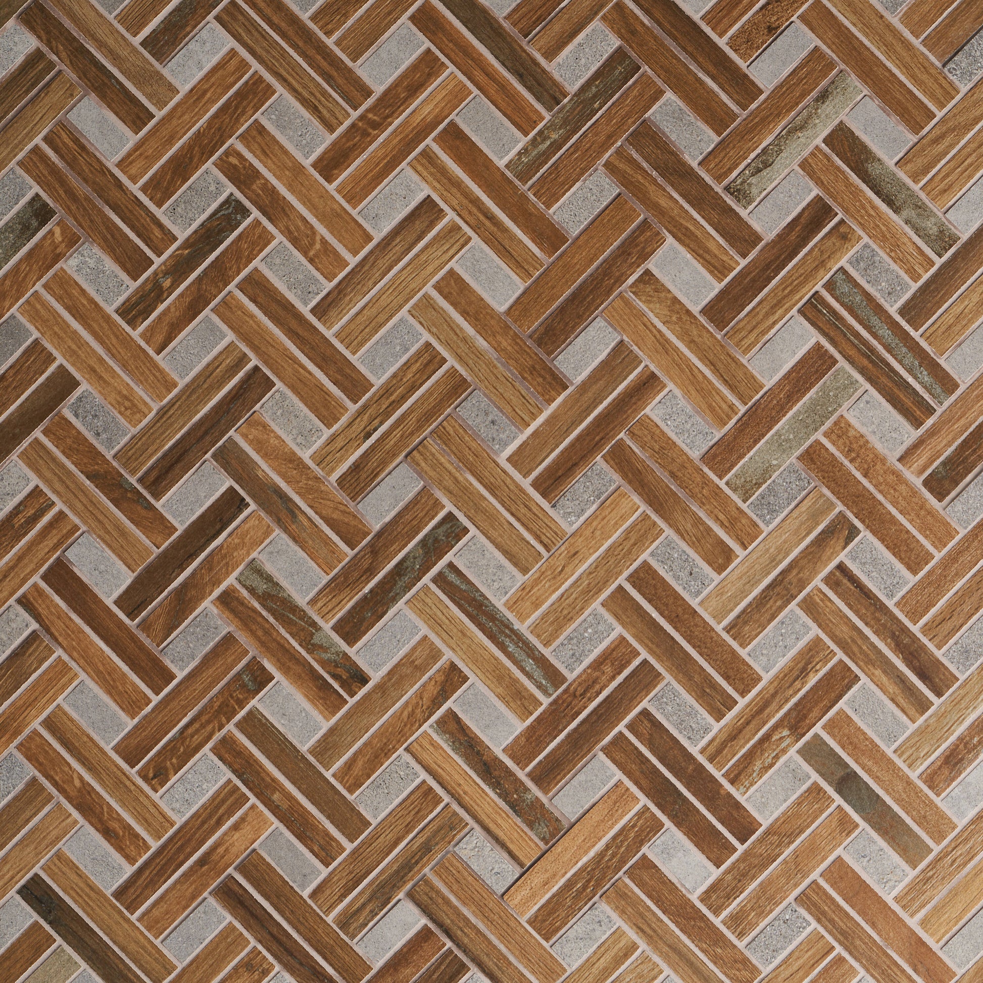 Artmore Tile Immortal Oak 9-in x 18-in Matte Porcelain Wood look Herringbone Mosaic Floor and Wall Tile product image