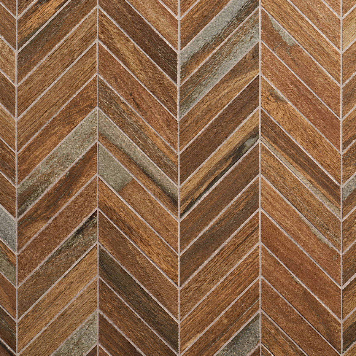 Artmore Tile Immortal Oak 9-in x 18-in Matte Porcelain Wood look Chevron Mosaic Floor and Wall Tile product image