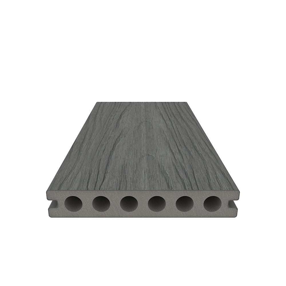 NewTechWood Voyager Hollow Board 1-in x 6-in x 8-ft Westminster Gray Grooved Composite Deck Board