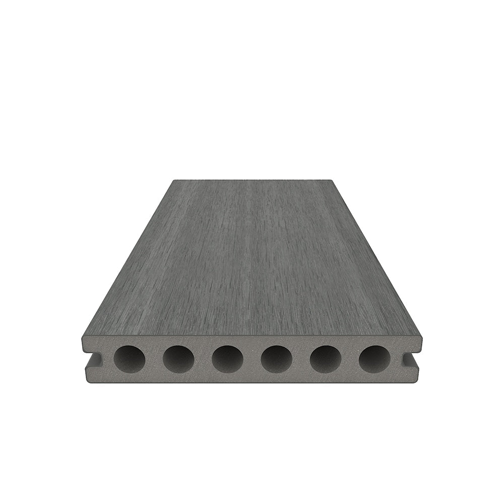 NewTechWood Voyager Hollow Board 1-in x 6-in x 8-ft Westminster Gray Grooved Composite Deck Board