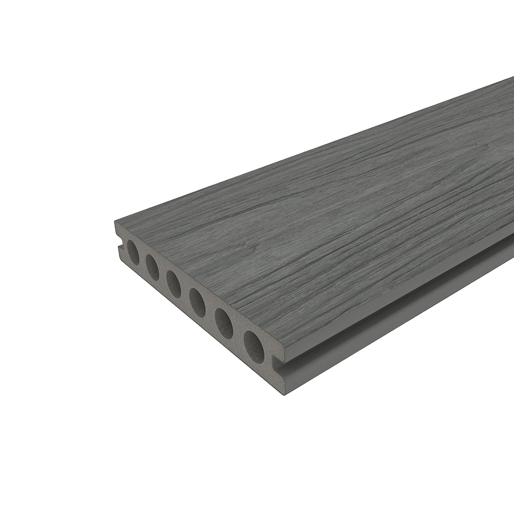 NewTechWood Voyager Hollow Board 1-in x 6-in x 8-ft Westminster Gray Grooved Composite Deck Board (49-Pack)